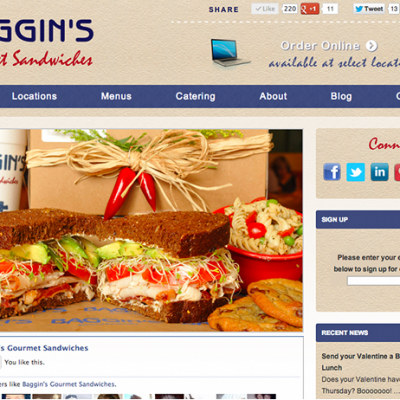 Baggin's Gourmet Sandwiches website