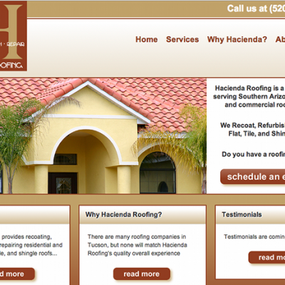 Hacienda Roofing website